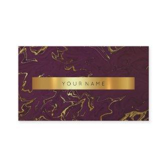 Burgundy Grungy Gold Marble Vip