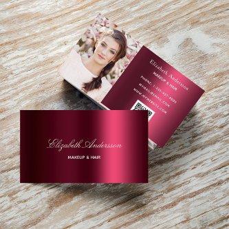Burgundy photo qr code elegant