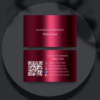 Burgundy Qr code Instagram Facebook premium