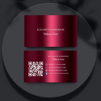 Burgundy Qr code social media Facebook premium