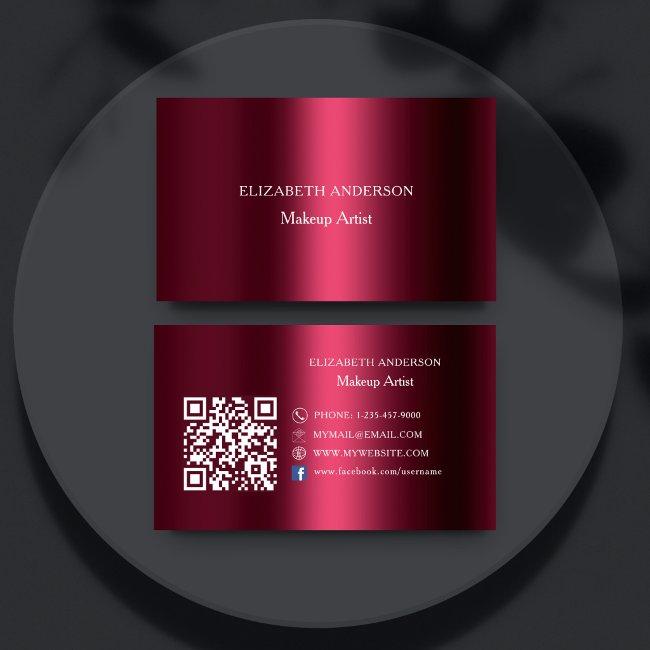 Burgundy Qr code social media Facebook premium