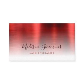 Burgundy Red Brushed Metal Monogram Stylish Script