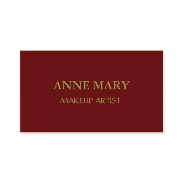 Burgundy Red Gold Makeup Artist Minimal Modern