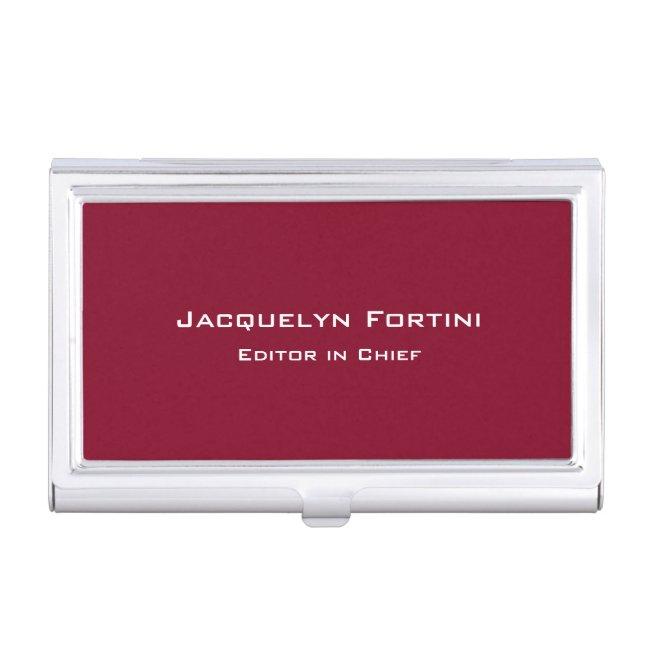Burgundy Red Plain Elegant Modern Minimalist Case