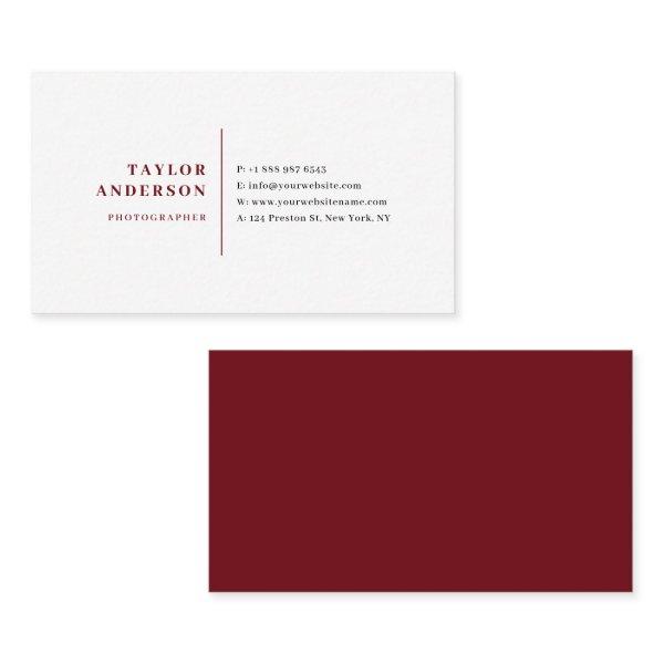 Burgundy Red Serif Typography Minimalist