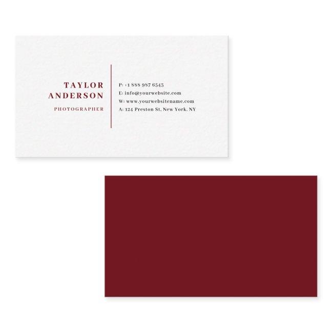 Burgundy Red Serif Typography Minimalist