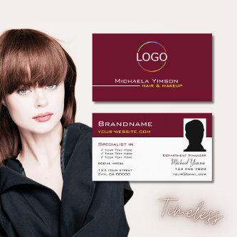 Burgundy White with Logo and Photo Professional