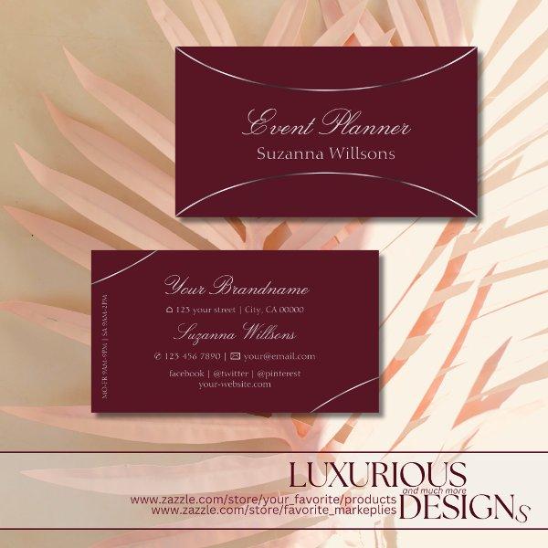 Burgundy with Shimmery Silver Decor Simple Stylish