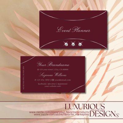 Burgundy with Silver Decor and Diamonds Luxurious