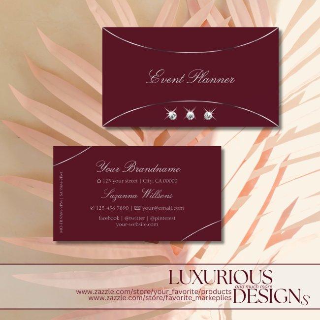 Burgundy with Silver Decor and Diamonds Luxurious