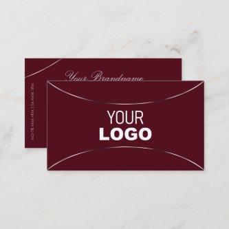 Burgundy with Silver Decor and Logo Stylish Simple