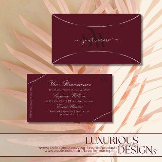 Burgundy with Silver Decor and Monogram Elegant