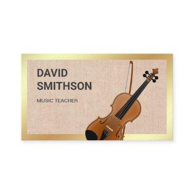 Burlap Classy Violin Music Teacher Violinist