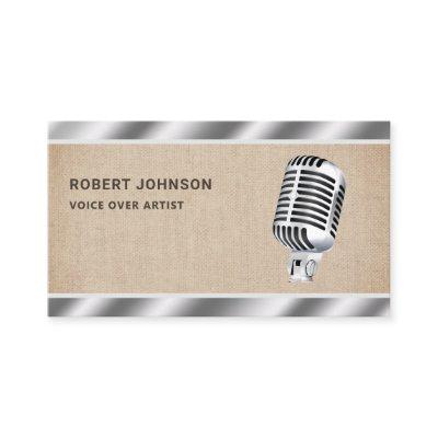 Burlap Metallic Microphone Voice Over Artist