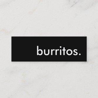 burritos. loyalty punch card
