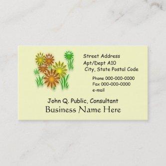 Bus. Card - 3D daisies - two sided