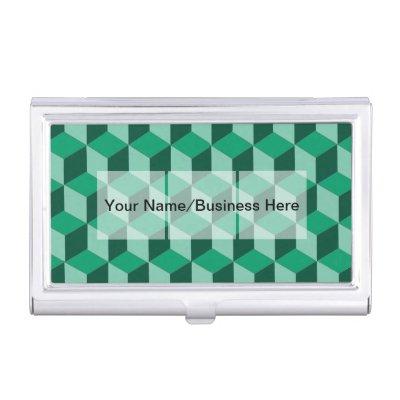 Bus. Card Holder - Green blocks