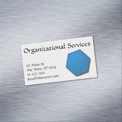 Bus. Card (mag) - Hexagon Jig-Saw Puzzle/blue