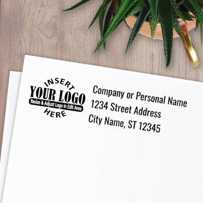 Business Address with Logo Return Address Self-inking Stamp