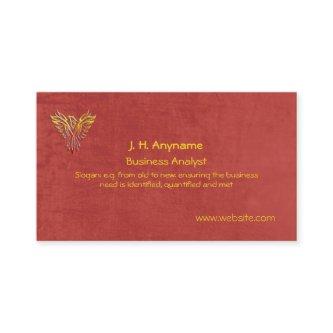 Business Analyst, phoenix logo on leather-effect