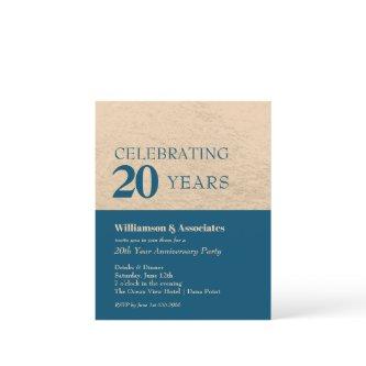 Business Anniversary Blue Invitations