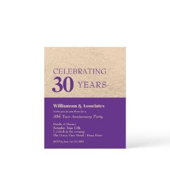 Business Anniversary Purple Gold Invitation