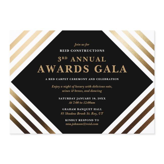 Business Awards Gala Elegant Gold Black Invitation