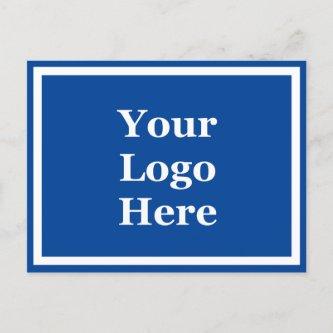 Business Blue and White Template Your Logo Here Postcard
