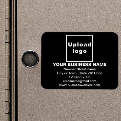 Business Brand on Black Rectangle Flexible Magnet