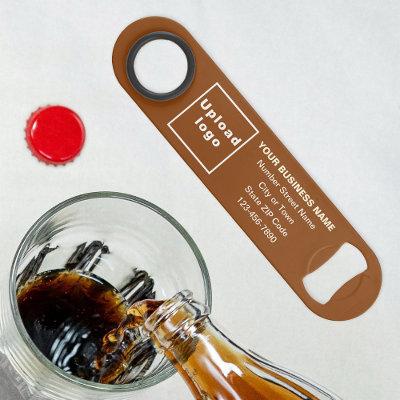 Business Brand on Brown Bottle Opener