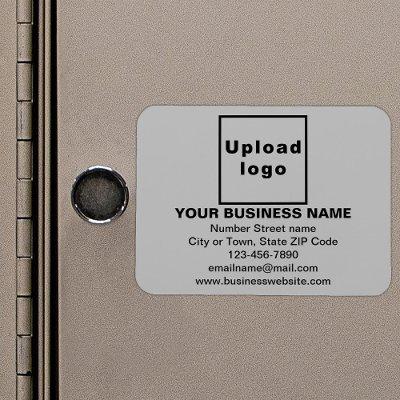 Business Brand on Gray Rectangle Flexible Magnet