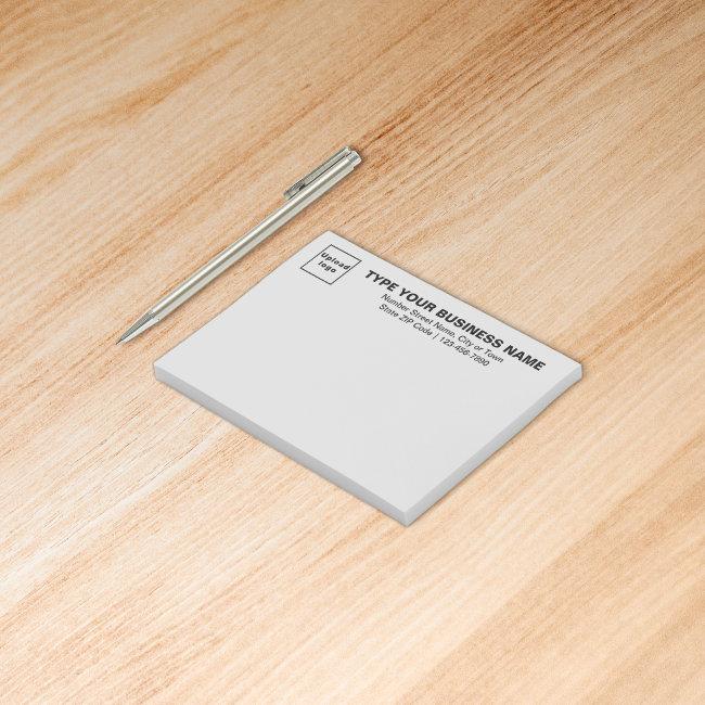 Business Brand on Gray Rectangle Post-it Notes