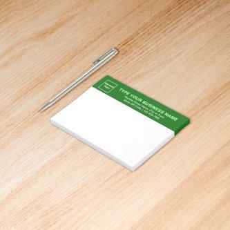 Business Brand on Green Heading of Rectangle Post-it Notes