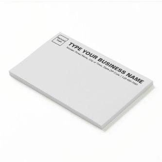 Business Brand on Heading of Gray Large Post-it Notes