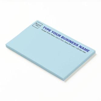 Business Brand on Heading of Light Blue Large Post-it Notes
