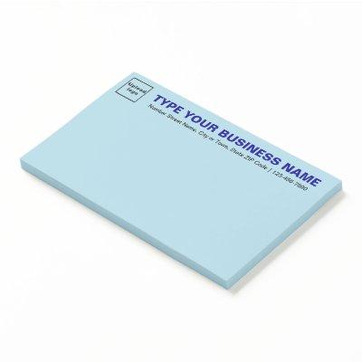 Business Brand on Heading of Light Blue Large Post-it Notes