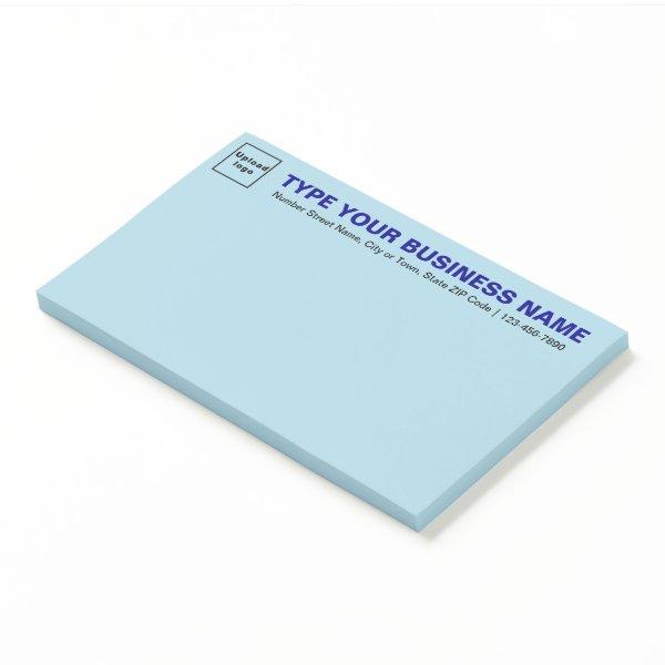 Business Brand on Heading of Light Blue Large Post-it Notes