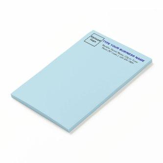 Business Brand on Heading of Light Blue Long Post-it Notes