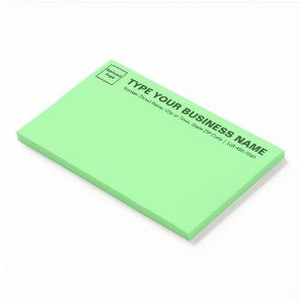 Business Brand on Heading of Light Green Large Post-it Notes