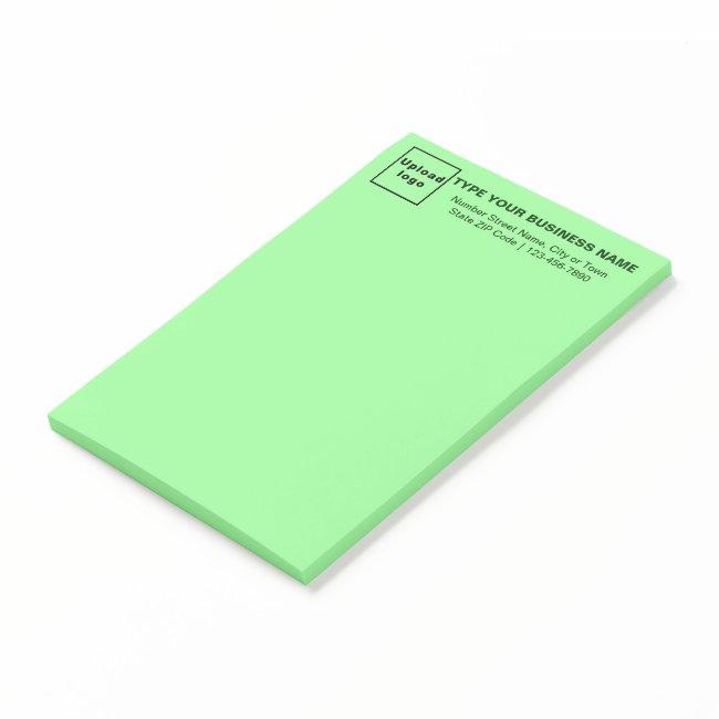 Business Brand on Heading of Light Green Long Post-it Notes