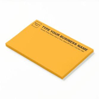 Business Brand on Heading of Orange Color Large Post-it Notes