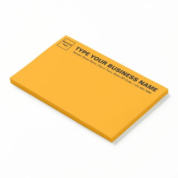 Business Brand on Heading of Orange Color Large Post-it Notes