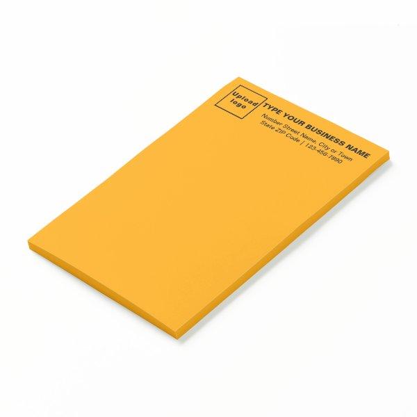 Business Brand on Heading of Orange Color Long Post-it Notes
