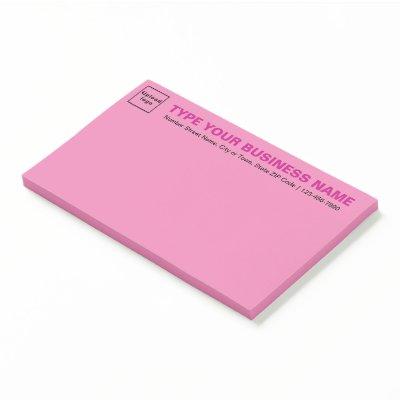 Business Brand on Heading of Pink Large Post-it Notes