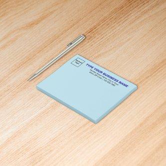 Business Brand on Light Blue Rectangle Post-it Notes