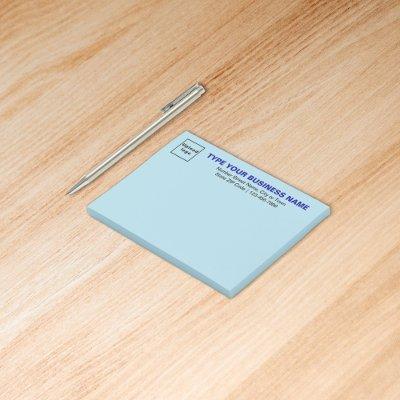 Business Brand on Light Blue Rectangle Post-it Notes