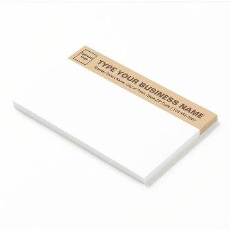Business Brand on Light Brown Heading of Large Post-it Notes