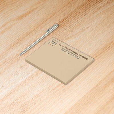 Business Brand on Light Brown Rectangle Post-it Notes