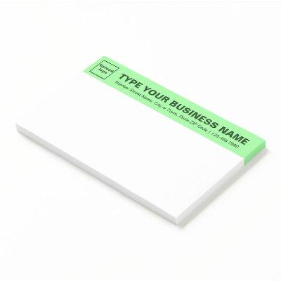Business Brand on Light Green Heading of Large Post-it Notes