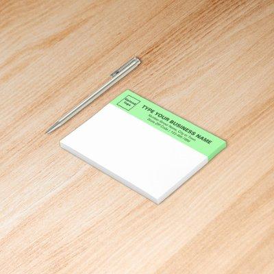 Business Brand on Light Green Heading of Rectangle Post-it Notes